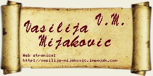 Vasilija Mijaković vizit kartica